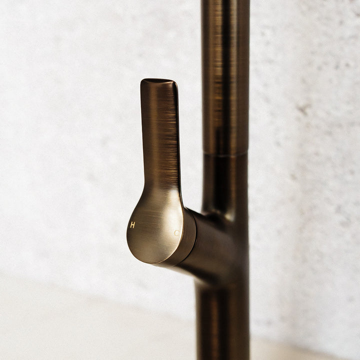 Melior Antique Brass Pull Out Spray Kitchen Mixer Tap